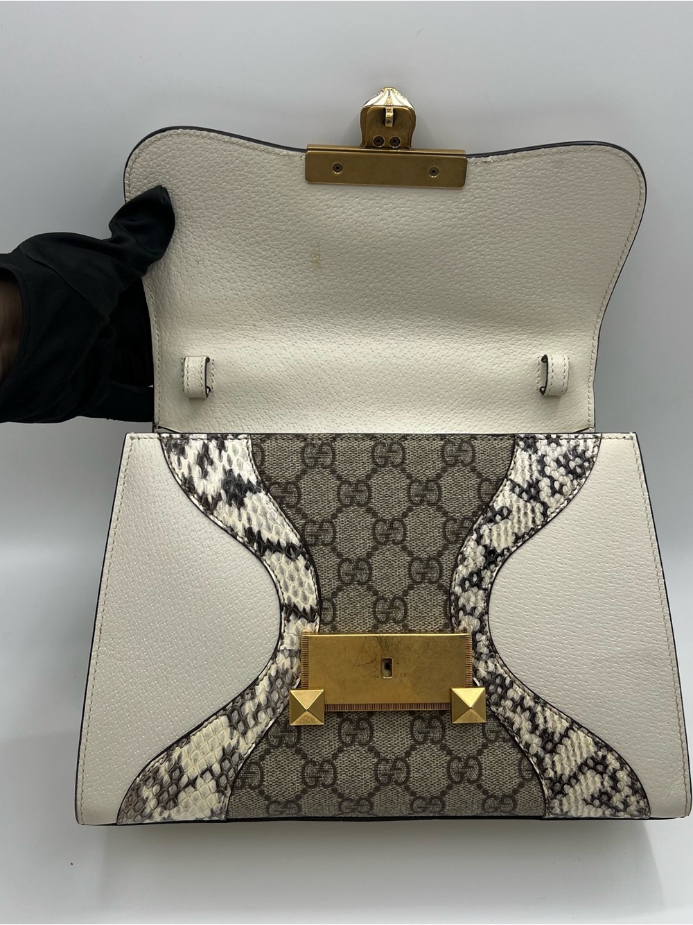 Gucci Osiride Top-handle Crossbody in beige Python&calfskin&canvas gold hardware - Picture 11 of 16